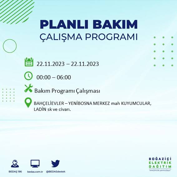 İstanbul'un bu ilçelerinde yaşayanlar dikkat: Saatlerce sürecek elektrik kesintisi için hazır olun 8